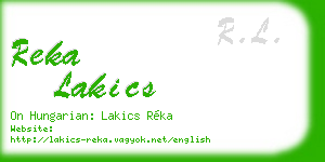 reka lakics business card