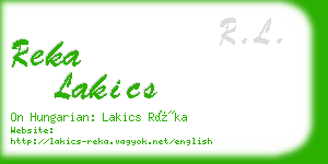 reka lakics business card